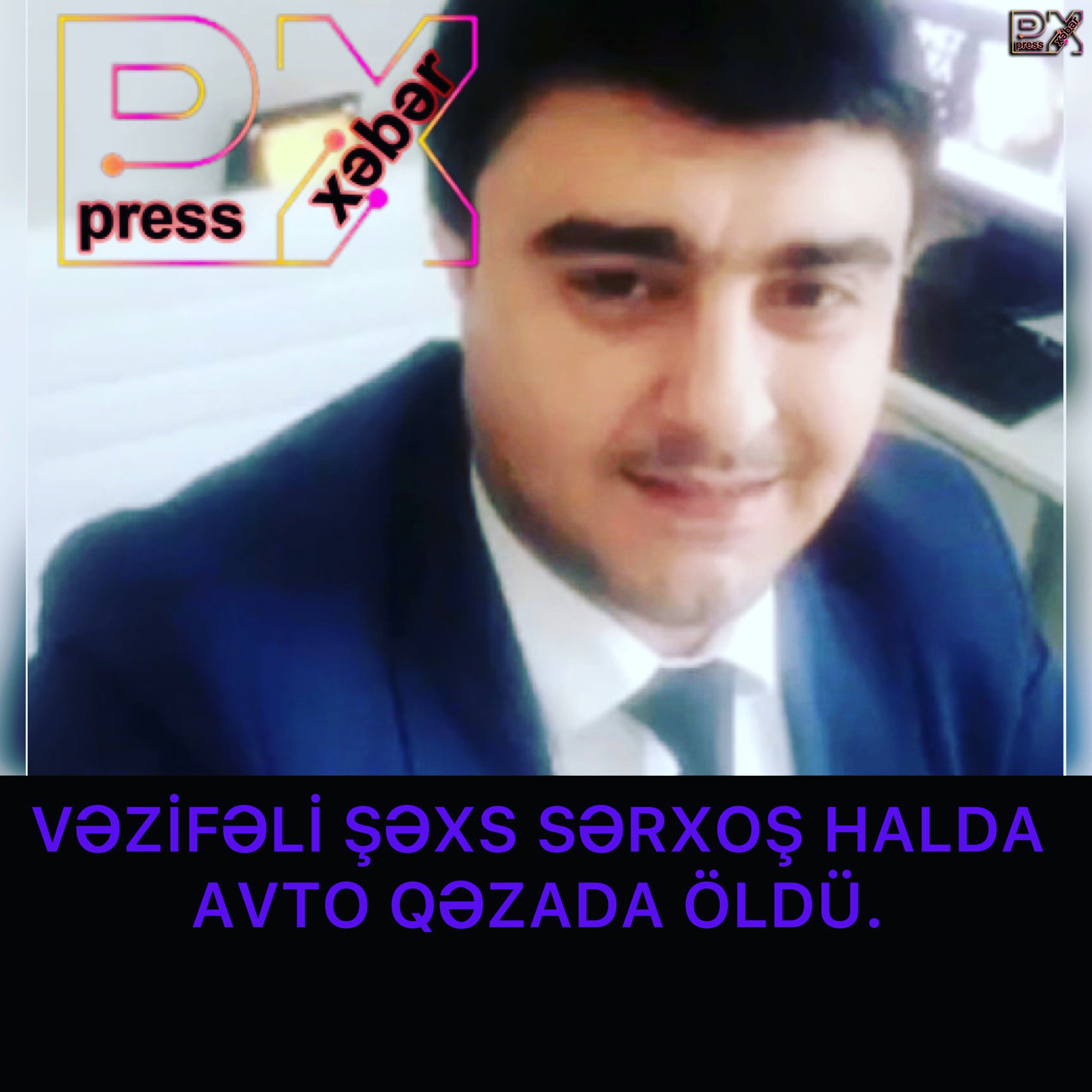 VƏZİFƏLİ ŞƏXS SƏRXOŞ HALDA AVTO QƏZA ETDİ ÖLDÜ